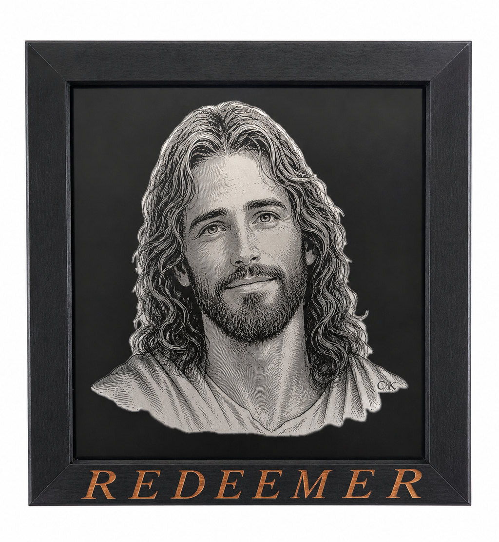 Redeemer – Custom Engraved Portrait of Christ 12"x13"