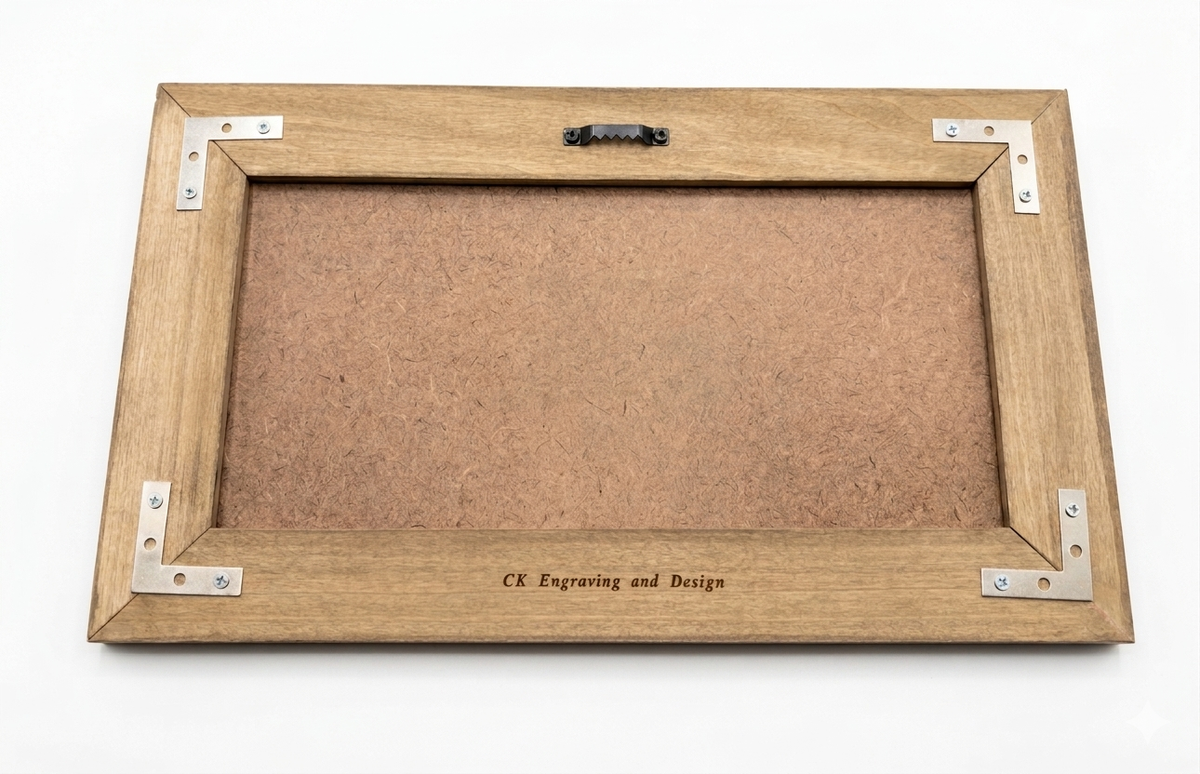 Personalized Engraving with Handmade Frame 12"x8"