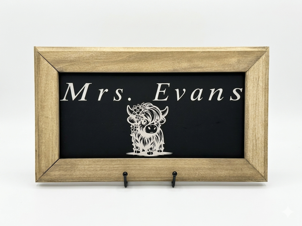 Personalized Engraving with Handmade Frame 12"x8"