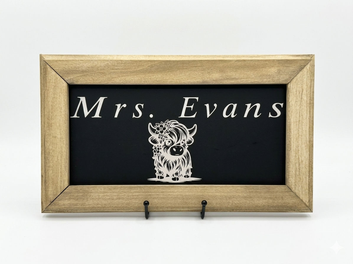 Personalized Engraving with Handmade Frame 12"x8"