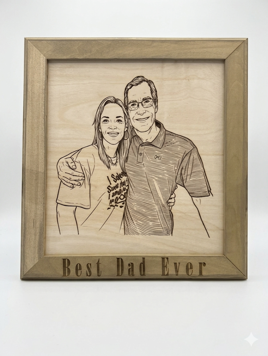Custom Photo Engraved Wood Art – Personalized Keepsake