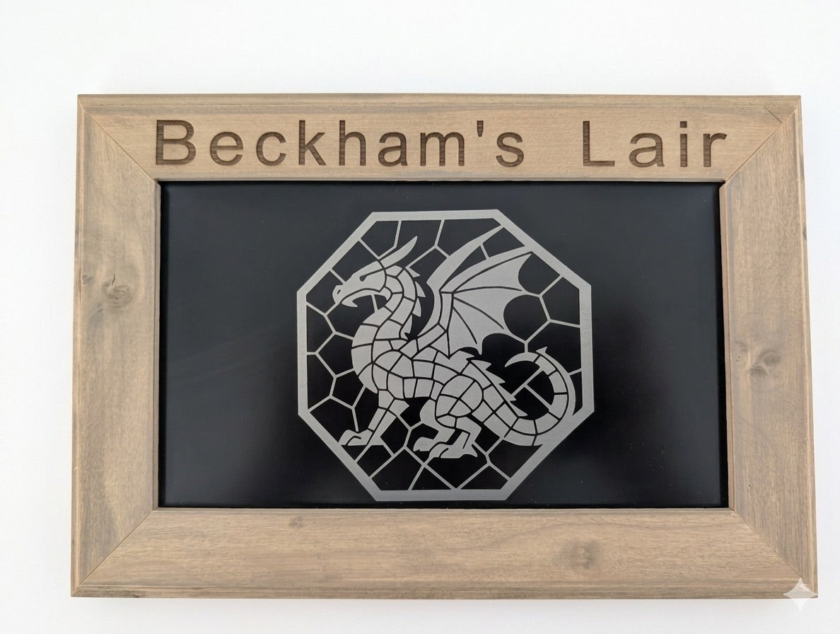 Personalized Engraving with Handmade Frame 12"x8"