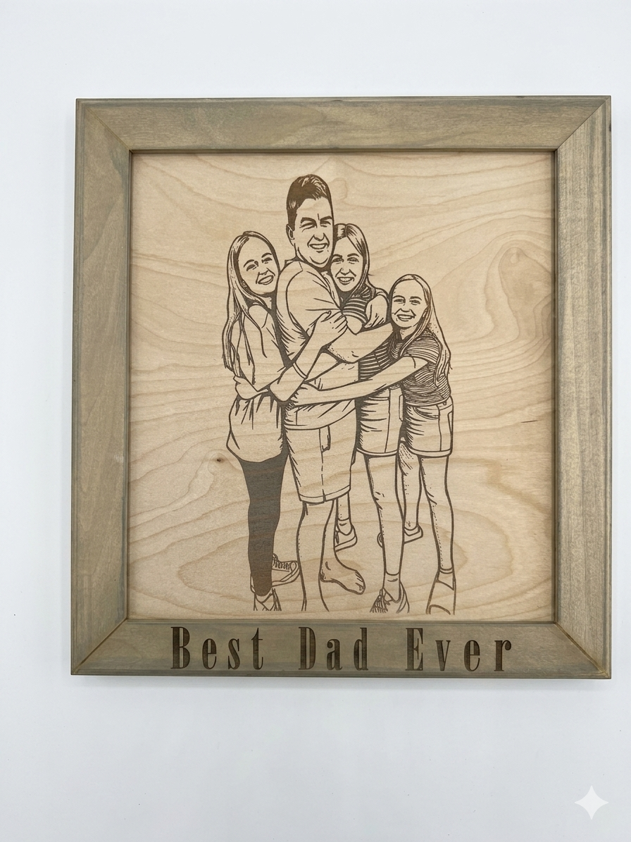 Custom Photo Engraved Wood Art – Personalized Keepsake
