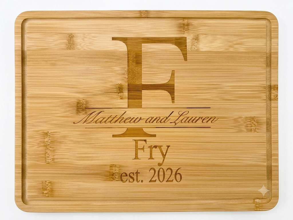 Custom Engraved Bamboo Cutting Board 11"x14.5"