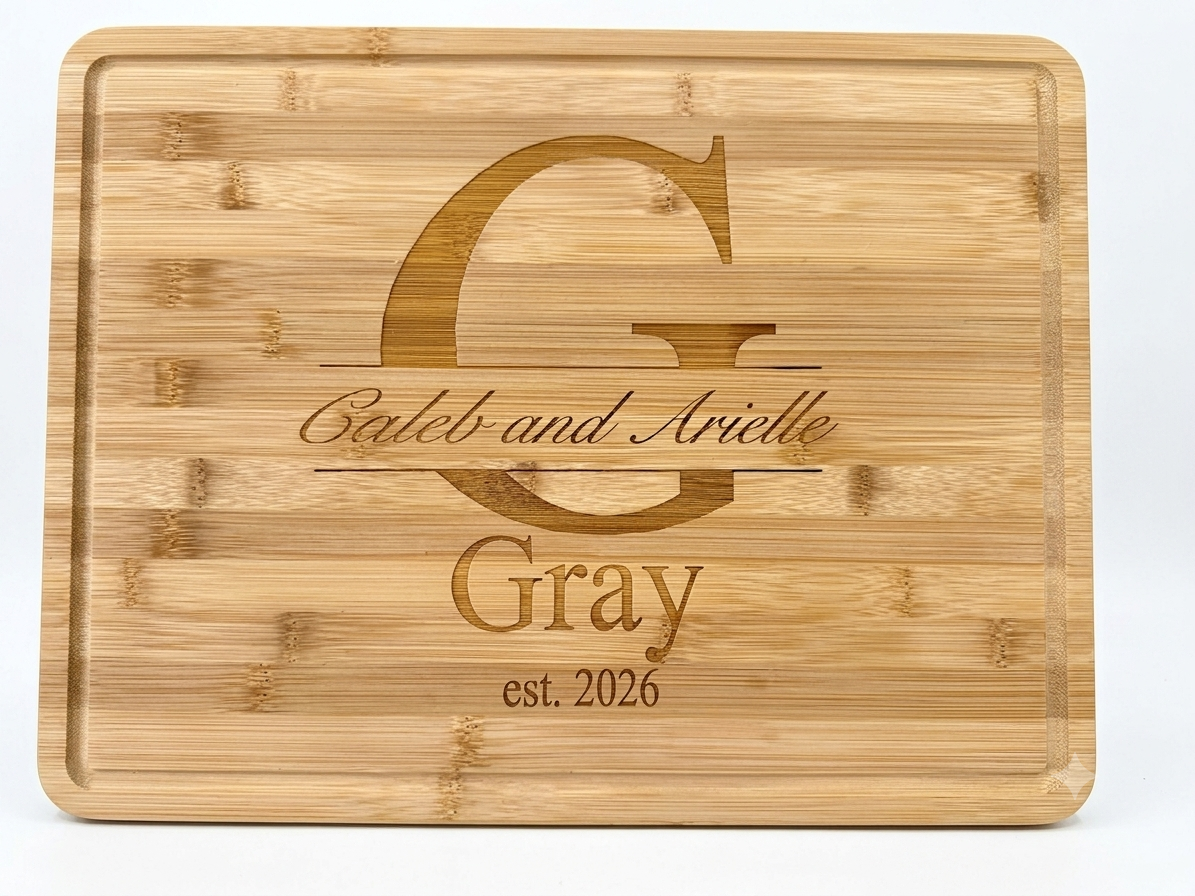 Custom Engraved Bamboo Cutting Board 11"x14.5"