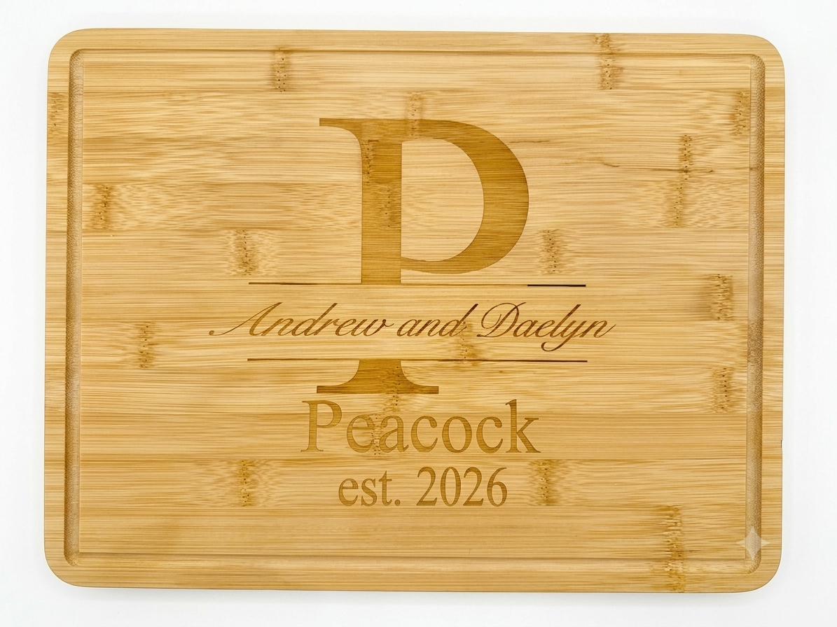 Custom Engraved Bamboo Cutting Board 11"x14.5"