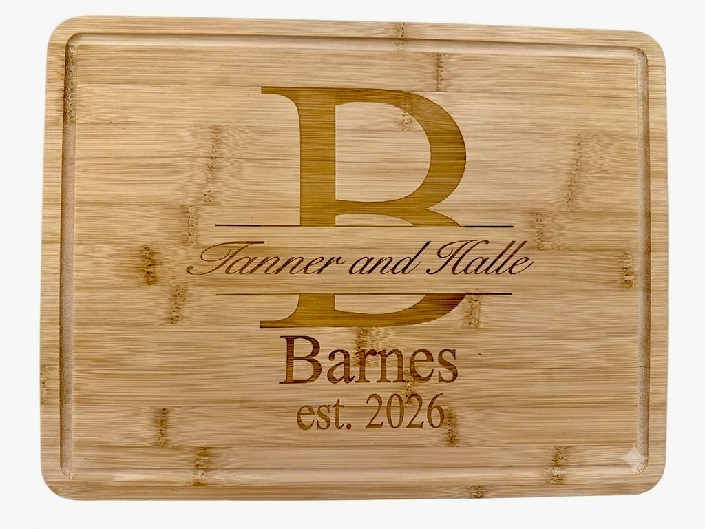 Custom Engraved Bamboo Cutting Board 11"x14.5"