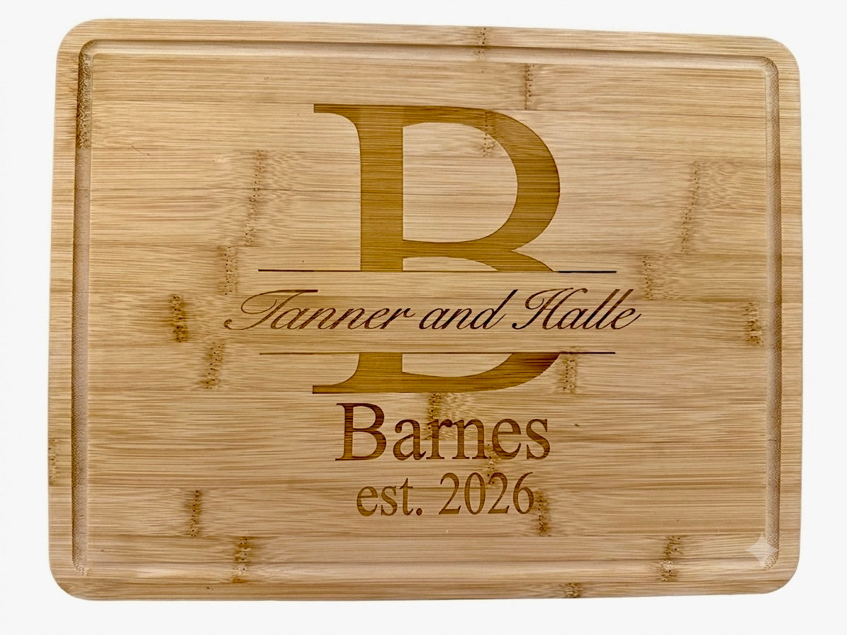 Custom Engraved Bamboo Cutting Board 11"x14.5"