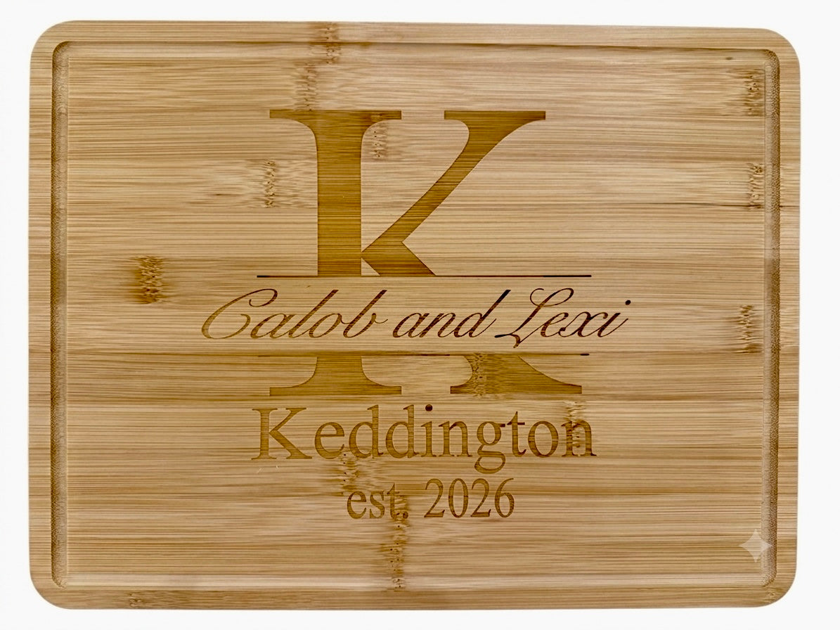 Custom Engraved Bamboo Cutting Board 11"x14.5"