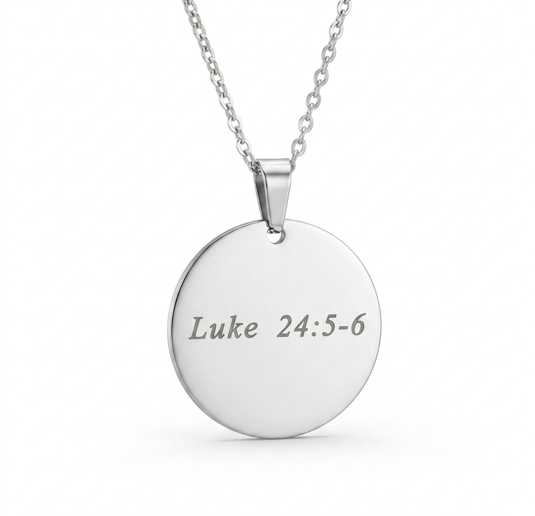 Engraved Christ Pendant Necklace with Scripture