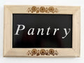 Engraved 12"x8" Pantry Sign with Floral Frame – Metal & Wood Kitchen Décor