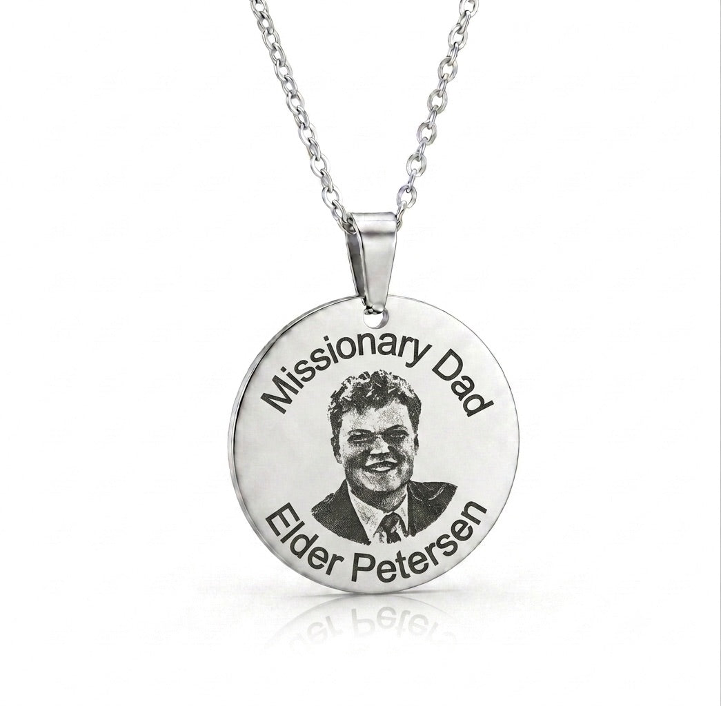 Missionary Mom/Dad Pendant – Personalized Sterling Silver Photo Keepsake