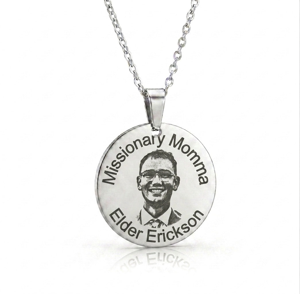 Missionary Mom/Dad Pendant – Personalized Sterling Silver Photo Keepsake