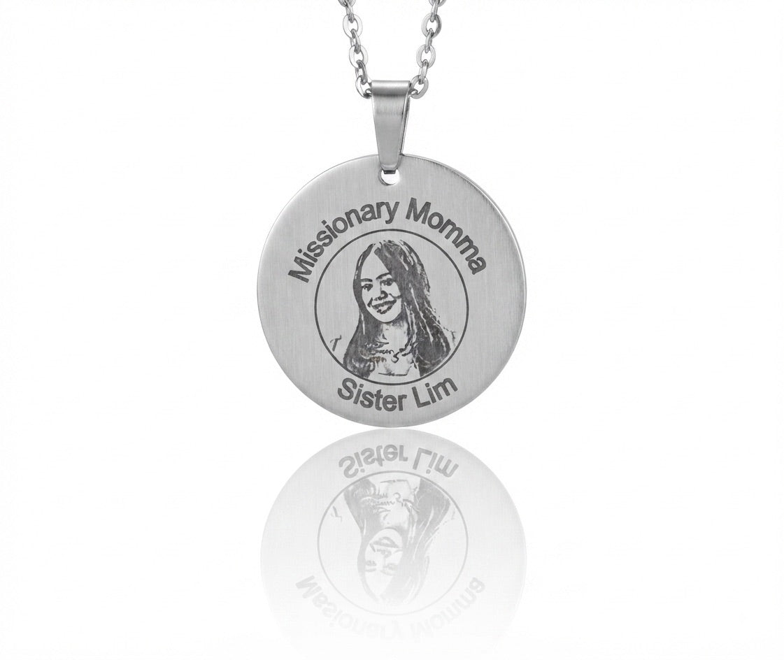 Missionary Mom/Dad Pendant – Personalized Sterling Silver Photo Keepsake