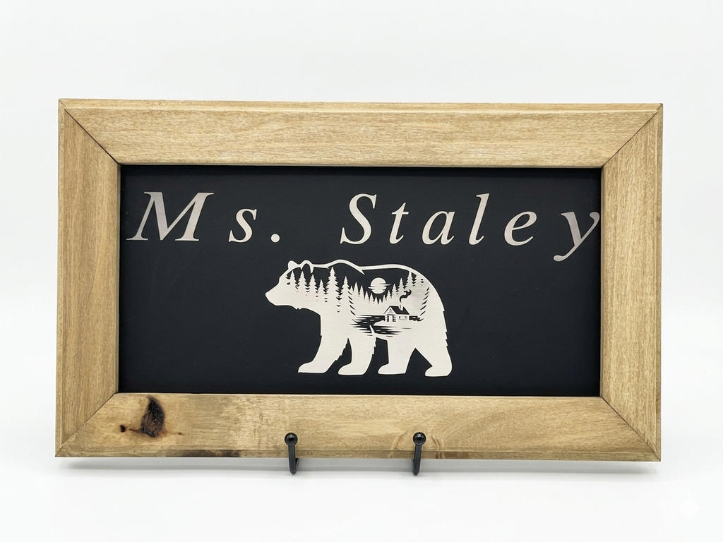 Personalized Engraving with Handmade Frame 12"x8"