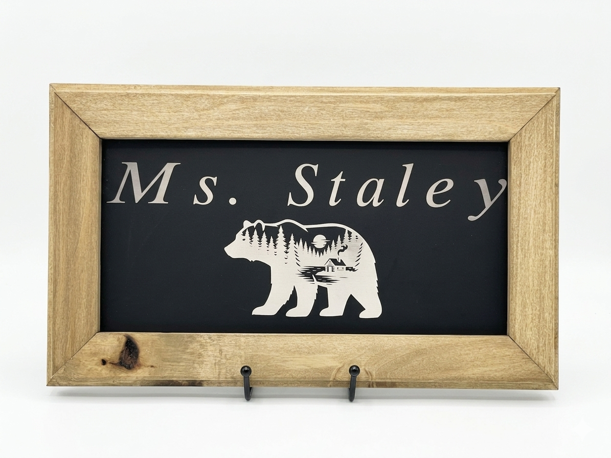 Personalized Engraving with Handmade Frame 12"x8"