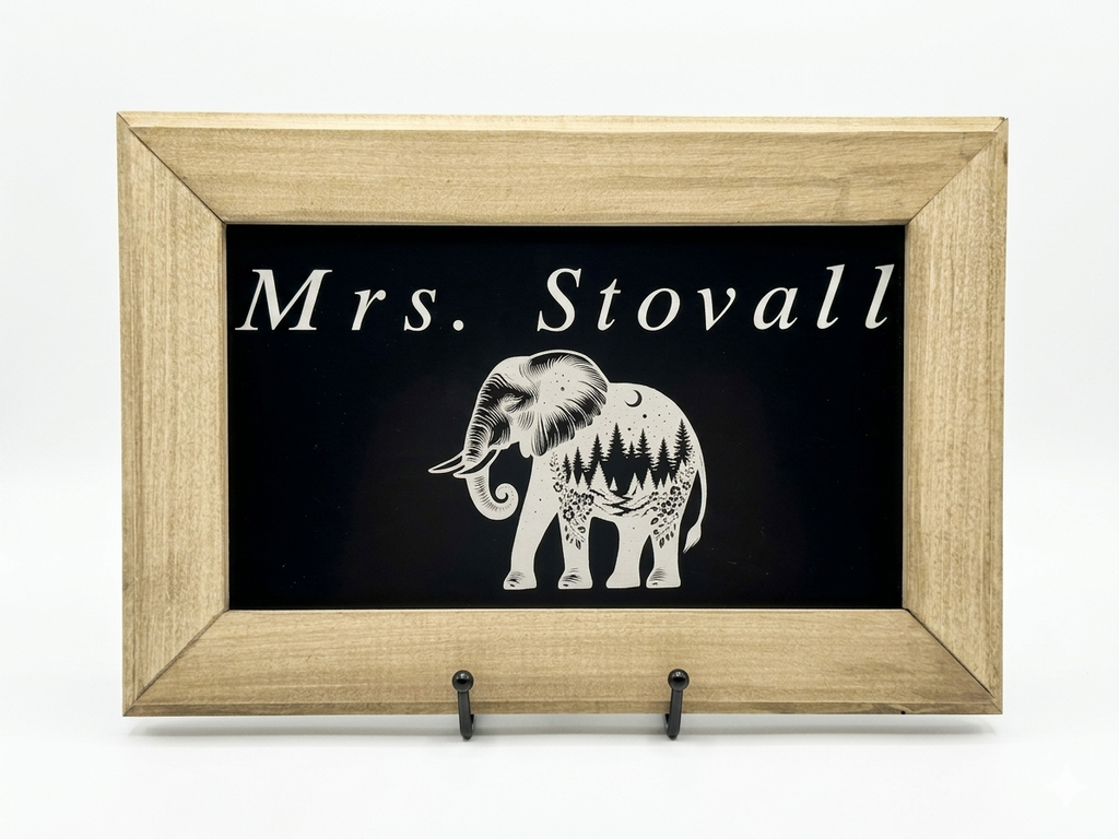 Personalized Engraving with Handmade Frame 12"x8"