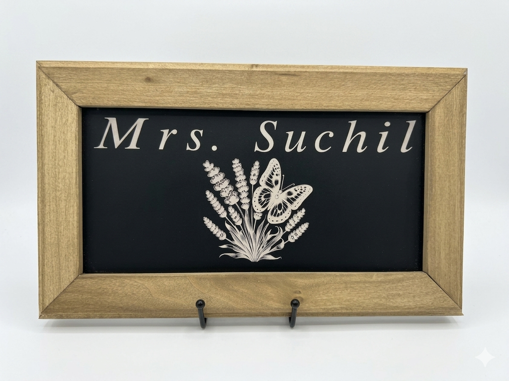Personalized Engraving with Handmade Frame 12"x8"