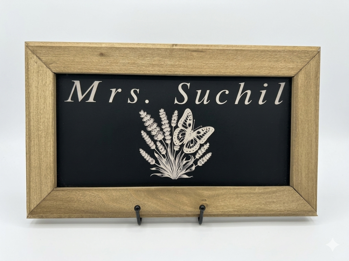 Personalized Engraving with Handmade Frame 12"x8"